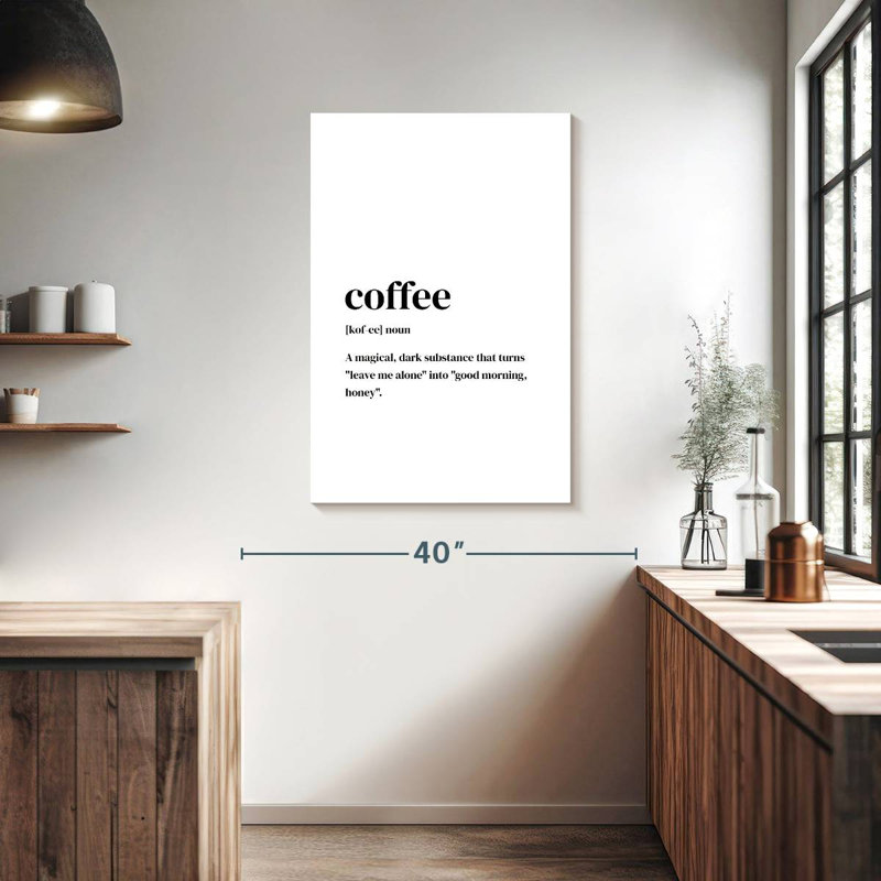 Coffee Typography, 39" H x 26" W