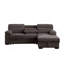 Canapé-lit modulaire en chenille de 94 po de largeur avec méridienne de rangement orientée à droite Kipriano II - lit escamotable en L, console rabattable avec ports USB et siège à ressorts