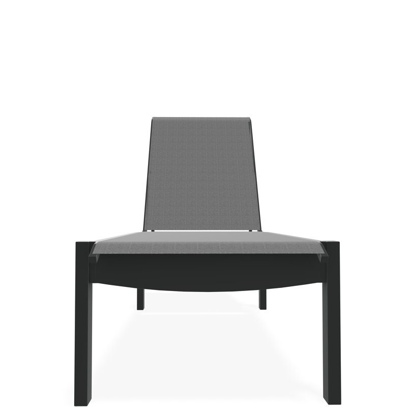 Chaise longue sans accoudoirs empilable en polymère avec accoudoirs Leeward, Destiny Steel, Graphite