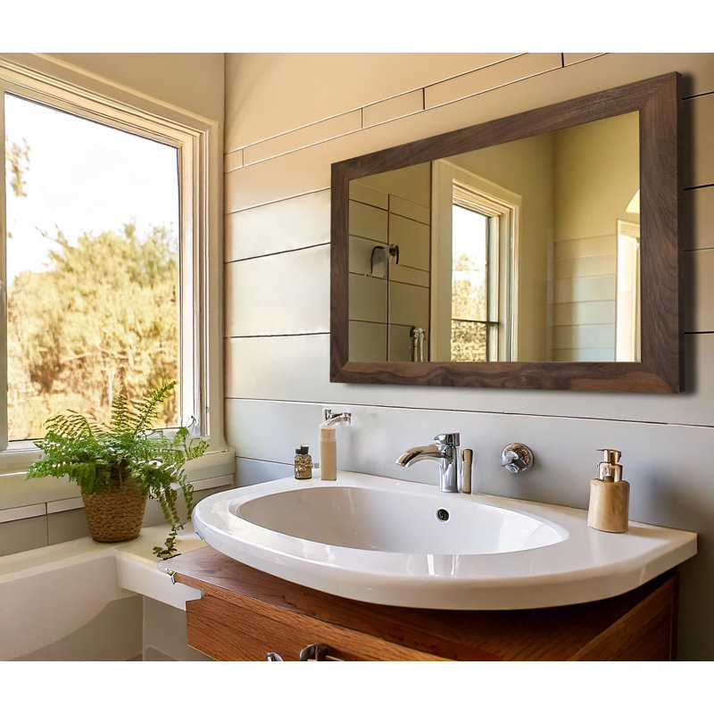 Rayne Mirrors Ozark Hardwood Mirror Walnut, 33" x 38"