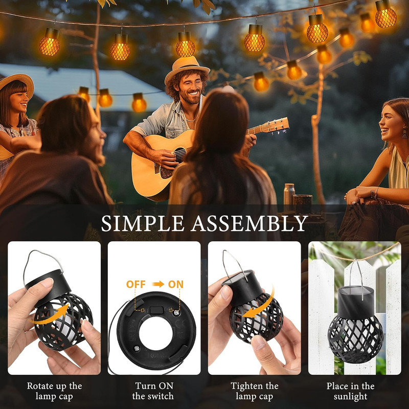 15.5cm Solar Powered Outdoor Hanging Light