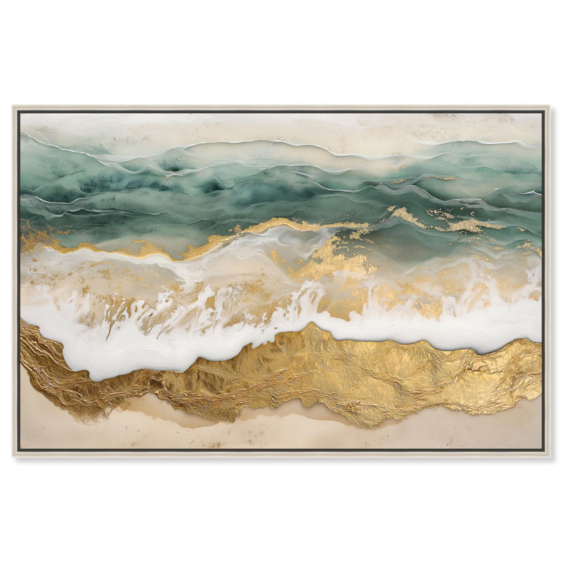 «Waves of Dawn» par Art Remedy, Encadrement argenté, H 31 po x l 46 po x P 2 po