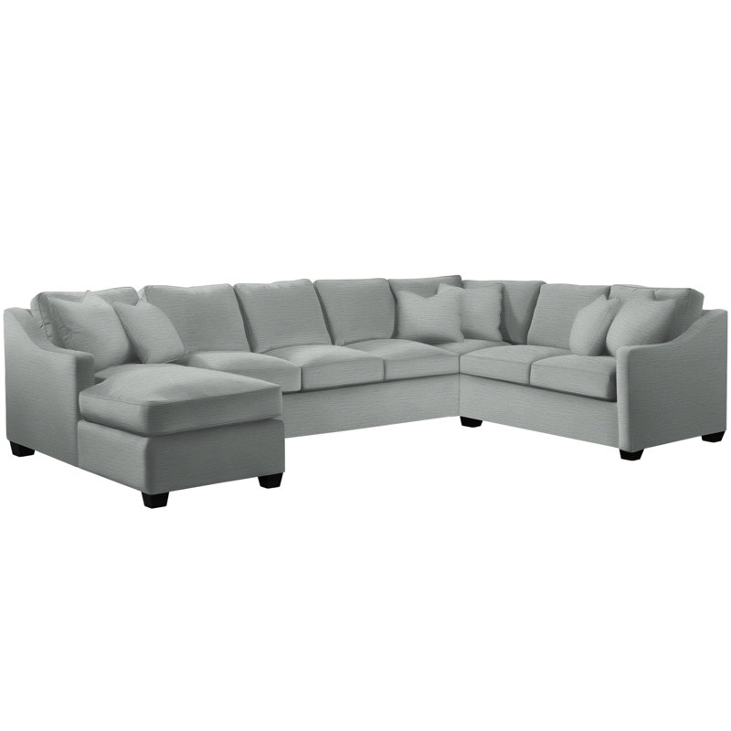 Canapé modulaire grand angle Performance Fabrics® de 138 po Oliver, Accoudoir à gauche (vu de face), Noir