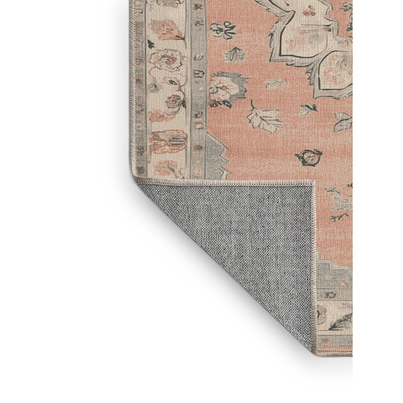 Tapis beige lavable à la machine Afyon, Rectangle 5 pi x 8 pi