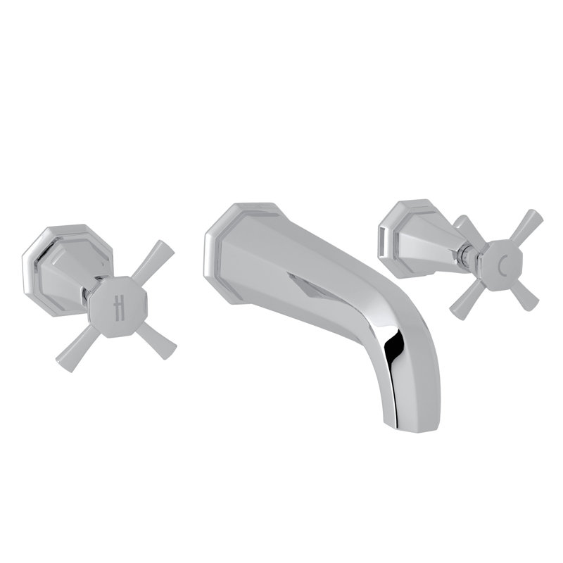 Deco Widespread Bathroom Faucet, Polished Chrome