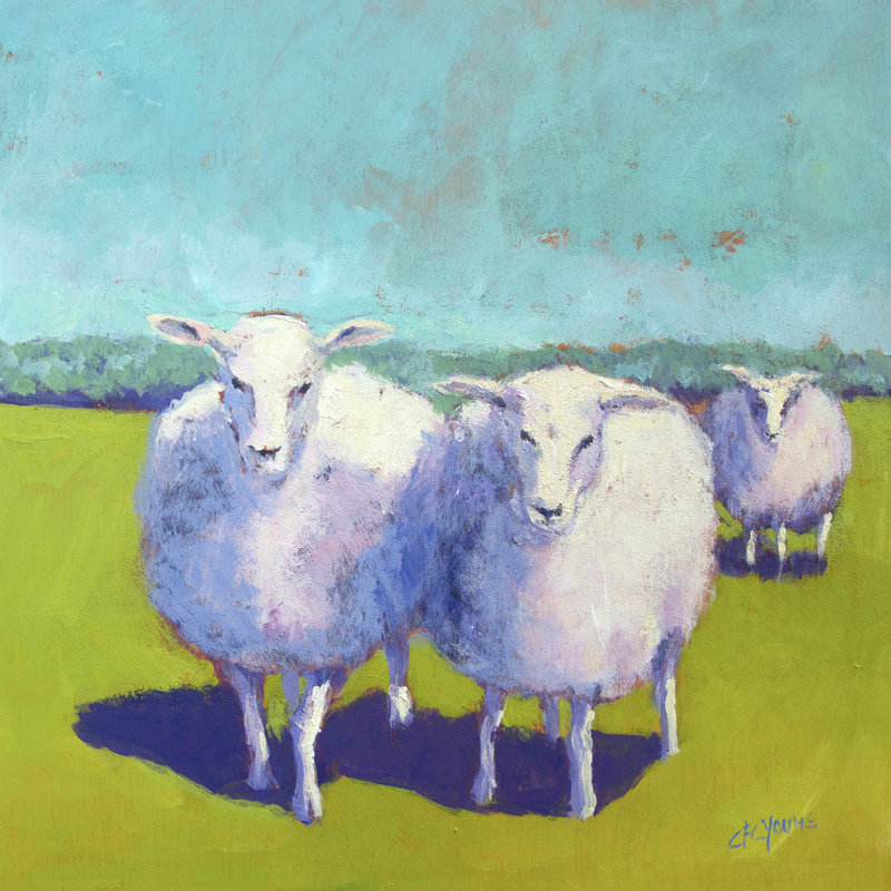 Sheep Pals I by Carol Young - Wrapped Canvas Painting, 122cm H x 122cm W