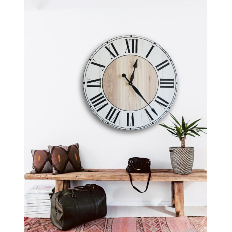 Très grande horloge murale Kwiete Farmhouse, Très grand