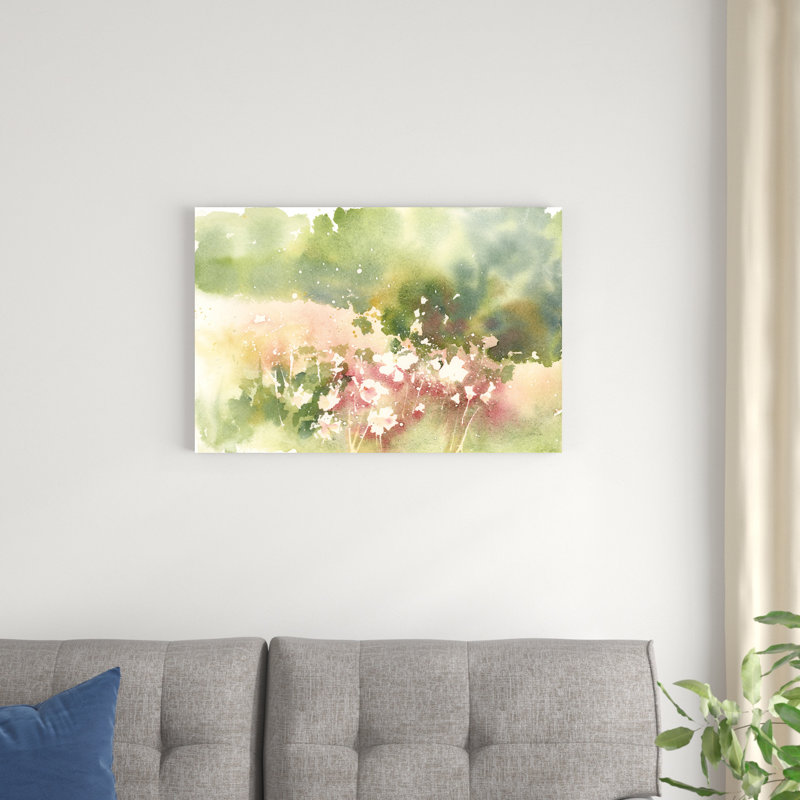 «Floral Field» par Katrina Pete - peinture sur toile tendue, H 20 po x l 30 po