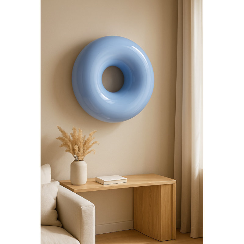 Art mural cercle de fer blanc, Mauve, H 4 po x l 17 po x P 17 po