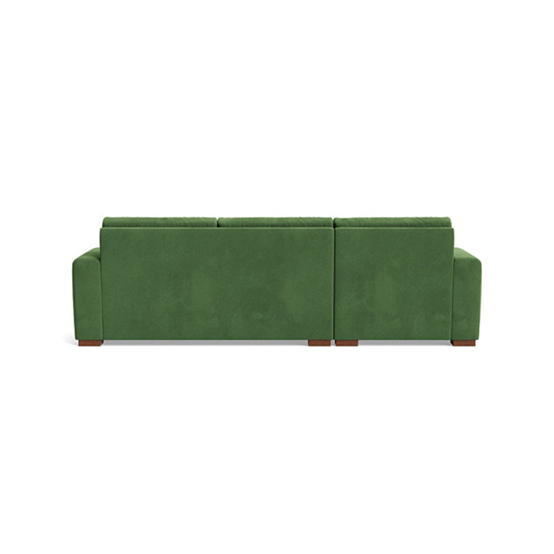 Couch Potato Chaise Sectional, Performance Velvet - Ivy, Left Hand Facing