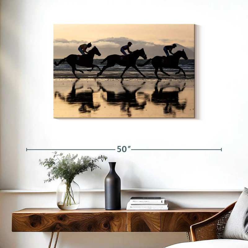Sirci, course de chevaux en Islande, H 24 po x l 36 po