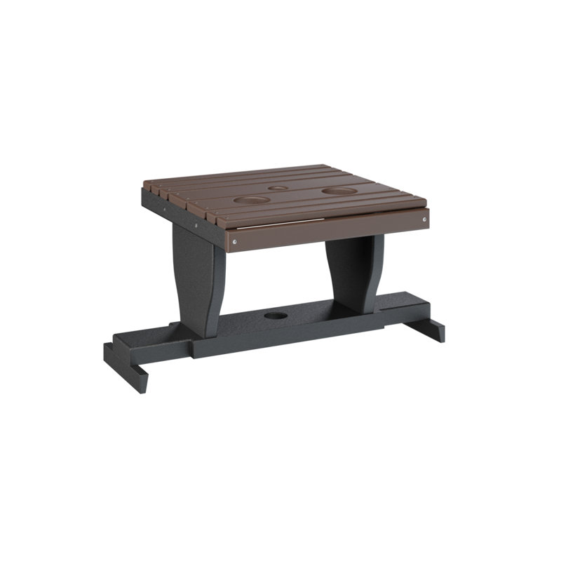 Outdoor Rectangle Side Table, Black, Chocolate Brown