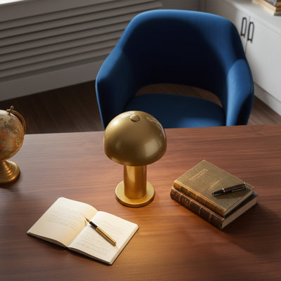 Aurelia 19" Metal Mushroom Table Lamp with Dome Shade