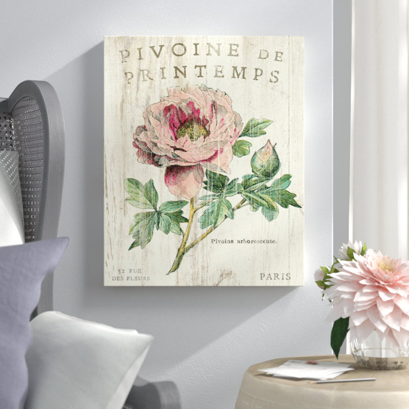 «Pivoine de Printemps», impression, Toile, H 14 po x l 11 po x P 1,25 po