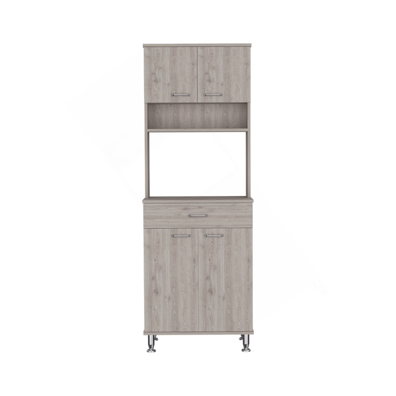Garde-manger Piacenza, armoire à deux portes doubles, finition gris clair, Gris clair