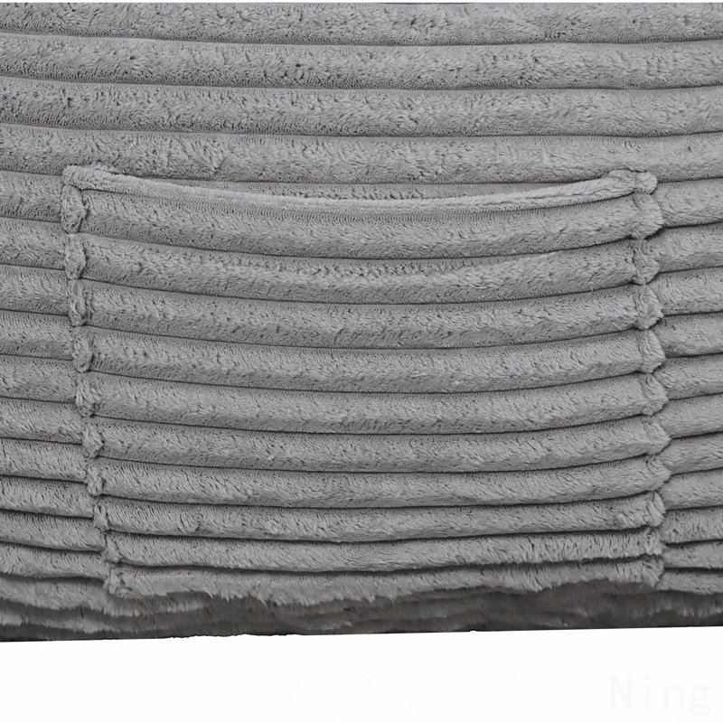 Bean Bag Chair For Adults With Armrests - Oversized Comfy Beige Beanbag Lounge Lazy Floor Sofa Chair For Living Room, Bedroom & Dorm, Cozy Fluffy Single Cloud Mini Couch