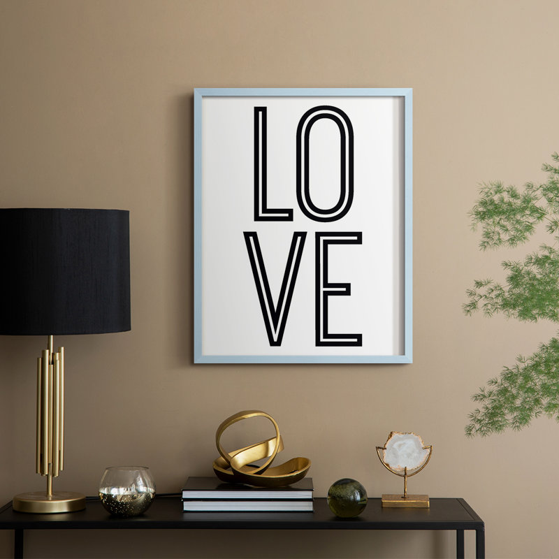 «Bold Love II», reproduction encadrée - bois massif, H 30 po x l 24 po, Bleu
