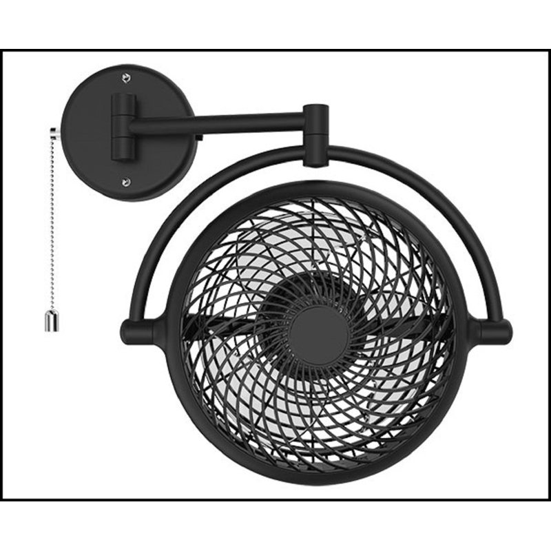 Ventilateur mural 14,3 po Vento dans un cadre de taille 10, Noir