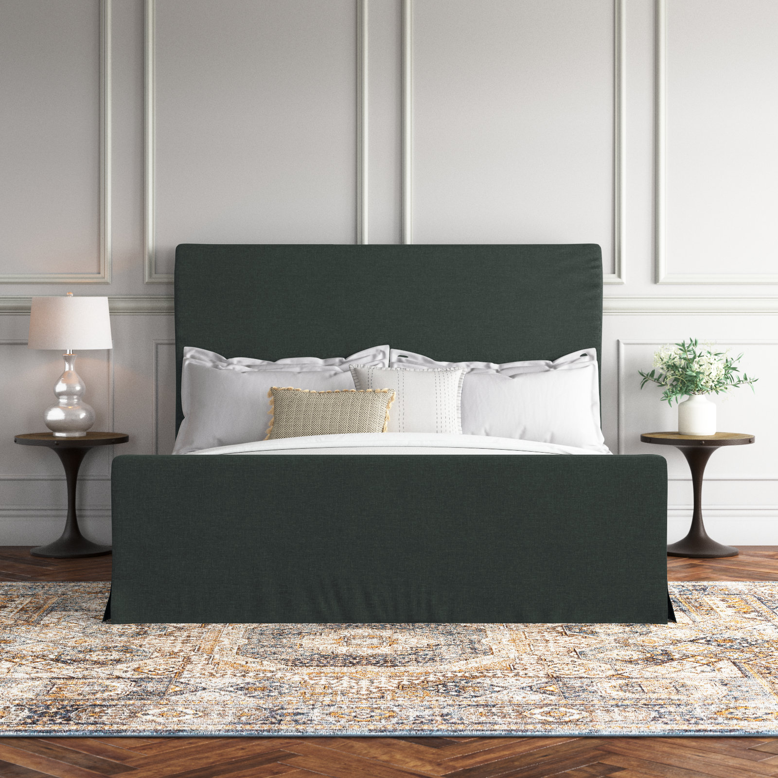 Zoni Upholstered Bed, Queen, Brussels Pine