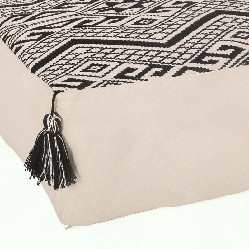 Repose-pieds rectangulaire au design noir naturel