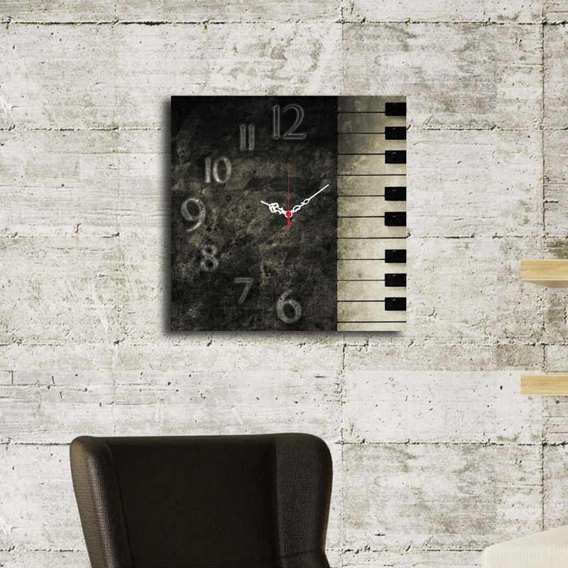 Horloge murale élégante 15,7 po x 15,7 po | 100% panneau de fibres à densité moyenne, épaisseur: 0,2 pouce | Décoration élégante pour le salon, la chambre à coucher et le bureau | Design moderne avec une esthétique minimaliste
