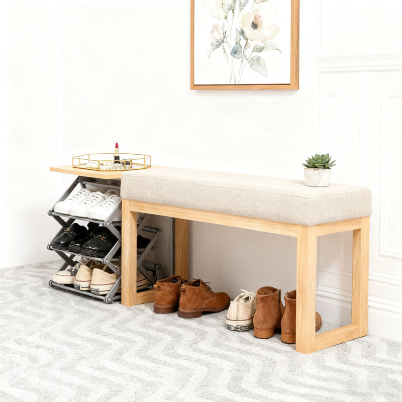 Upholstered Shoe-changing Bench, Brown
