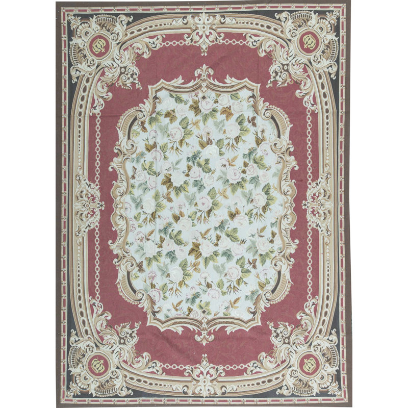 Hand-Knotted High-Quality Blue and Red Area Rug
