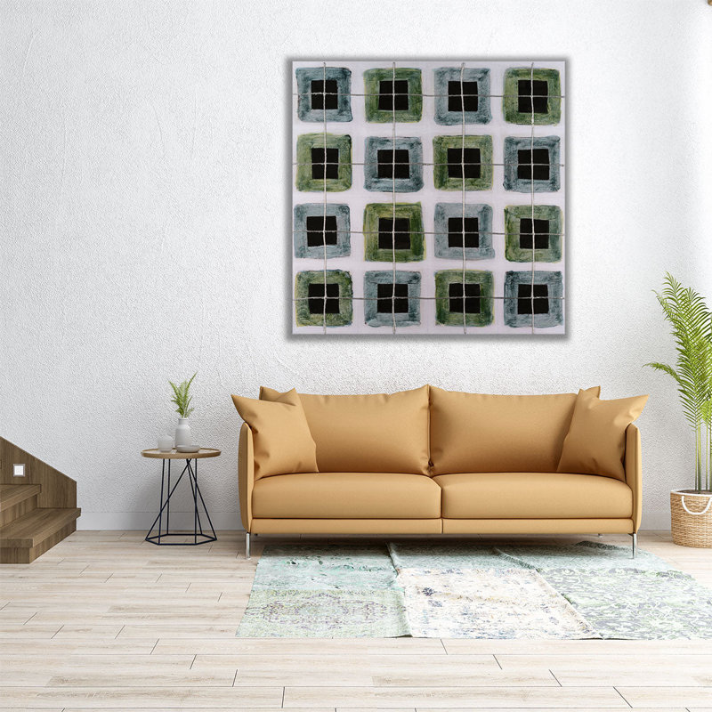 «Metallic Plaid II», reproduction d'art sur toile, H 12 po x l 12 po