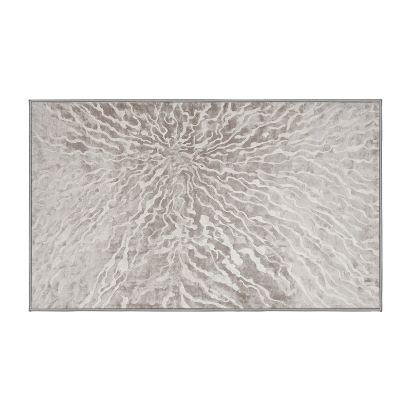 Tapis gris lavable à la machine, Rectangle de 5 pi x 8 pi