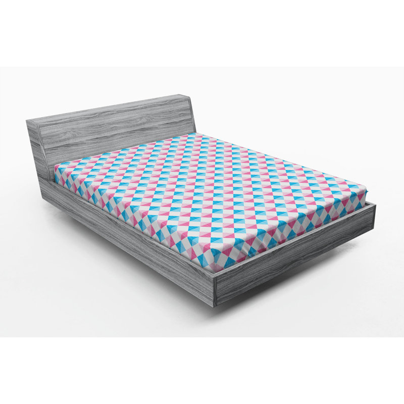 Microfiber Geometric Fitted Sheet, Full Fitted Sheet