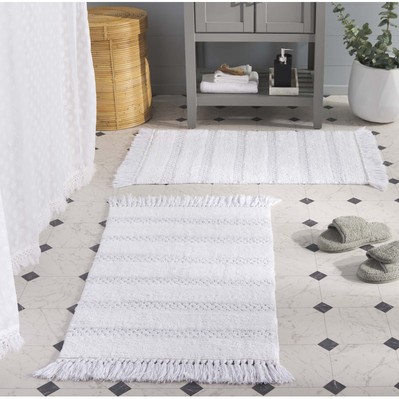 Tapis de bain 100% coton Finn, Blanc