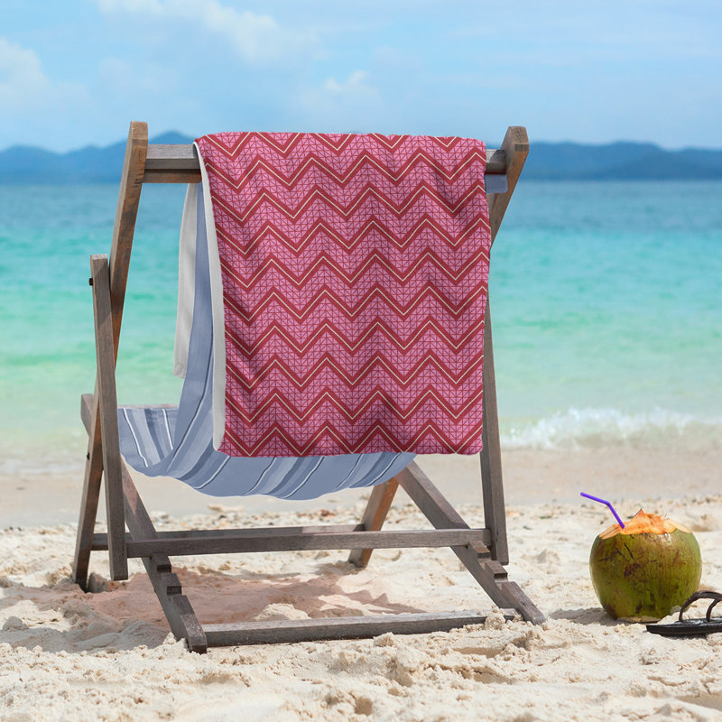 Beach Towel, Pink/Red, Microfiber