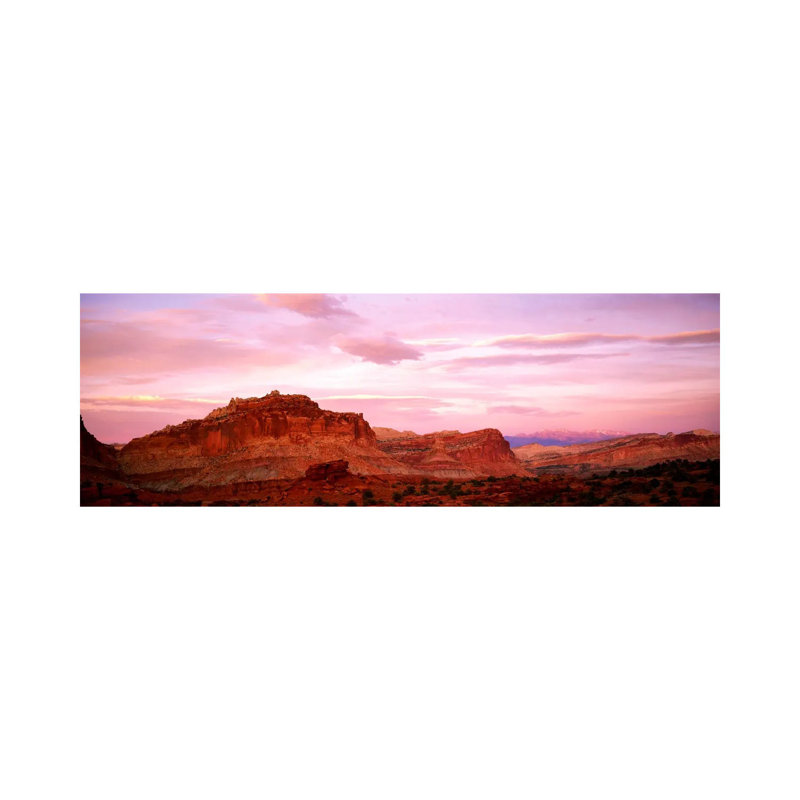 Dusk Panorama Point Capital Reef National Park UT by Panoramic Images - Panoramic Gallery-Wrapped Canvas Giclée on Canvas