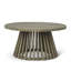 Table basse d'extérieur en bois, table ronde pour la cour arrière, pelouse, balcon-486647920