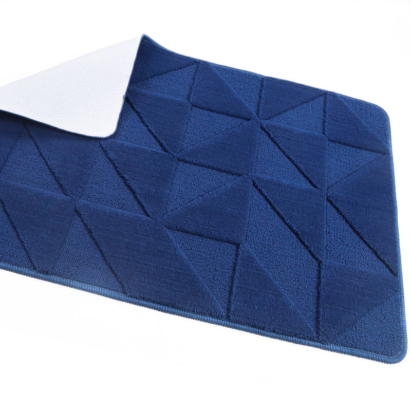 Dorna Non-Slip Geometric Doormat, 24'' W x 35'' L, Navy