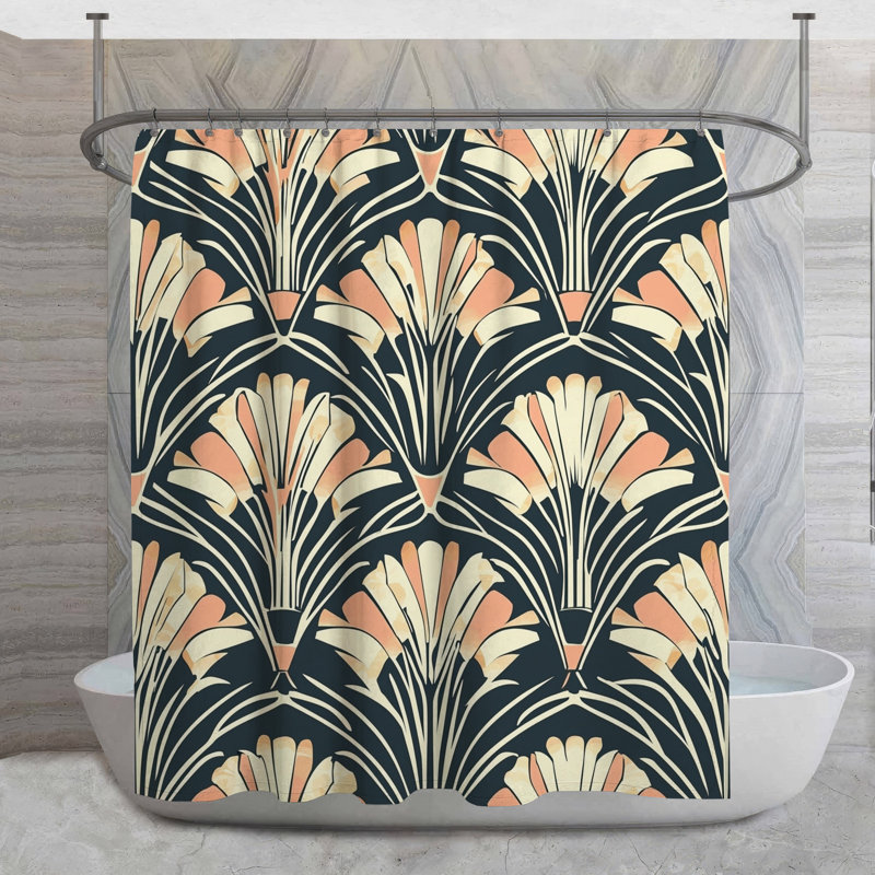 Rideau de douche Fan Motif, H 93 po x l 70 po