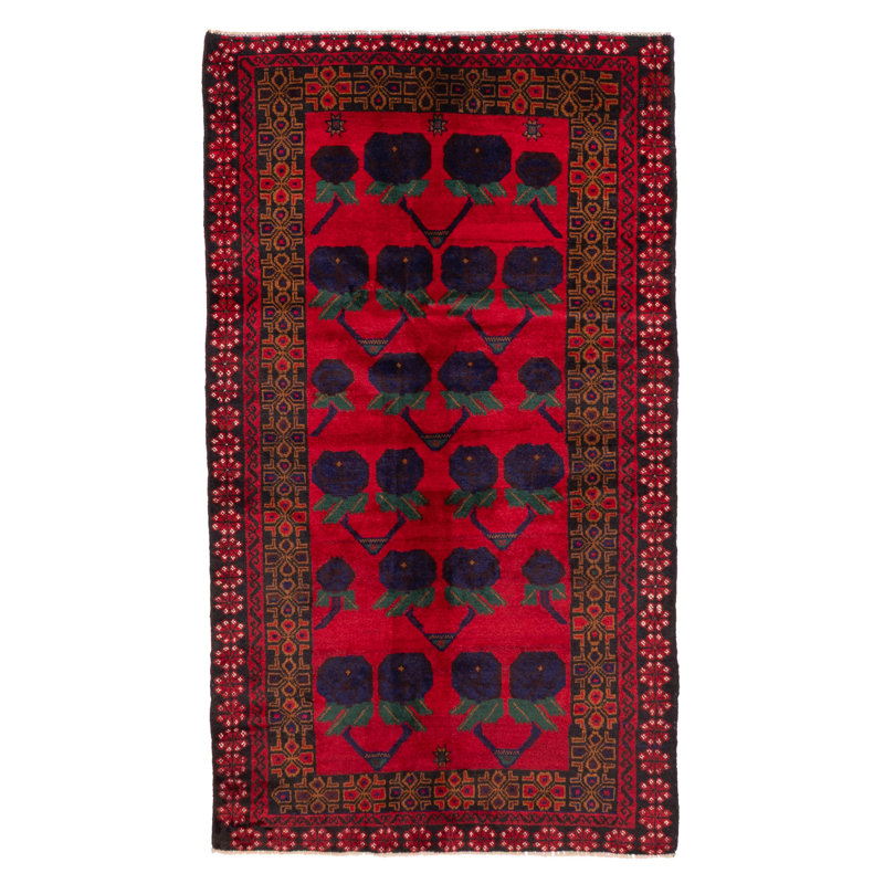 Tapis rouge Teimani 3 pi 5 po x 6 pi 1 po