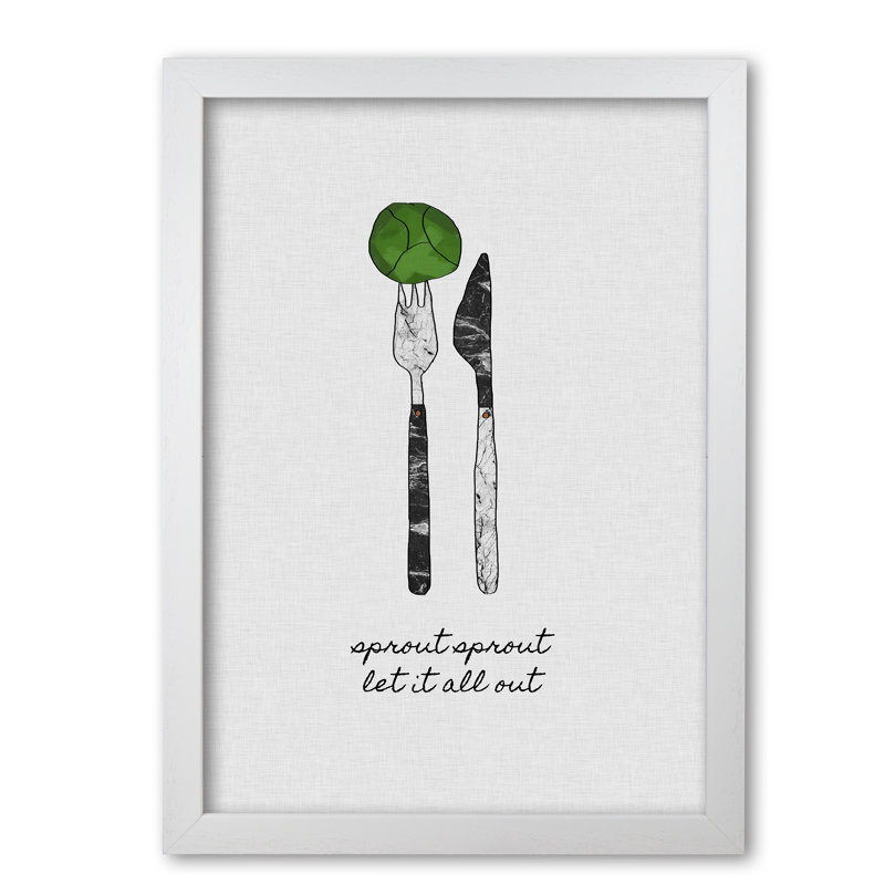 Sprout Sprout - Print, White Grain Frame, 30 cm H x 21 cm W x 5 cm D