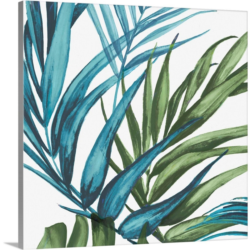 «Palm Leaves II» par Eva Watts - reproduction d'art sur toile, H 30 po x l 30 po x P 1,25 po, Toile tendue
