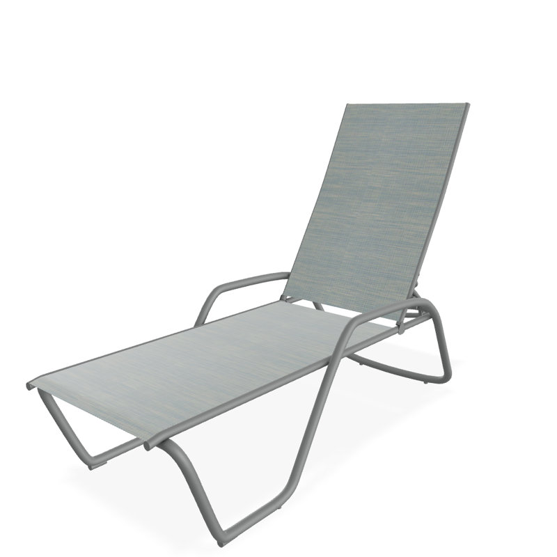 Outdoor Rust-Resistant Metal Chaise Lounge, Textured Graphite, Baja