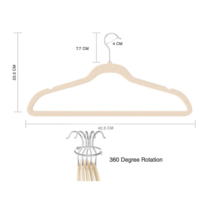 SereneLife Premium Non-Slip Velvet Hangers - Space Saving Heavy
