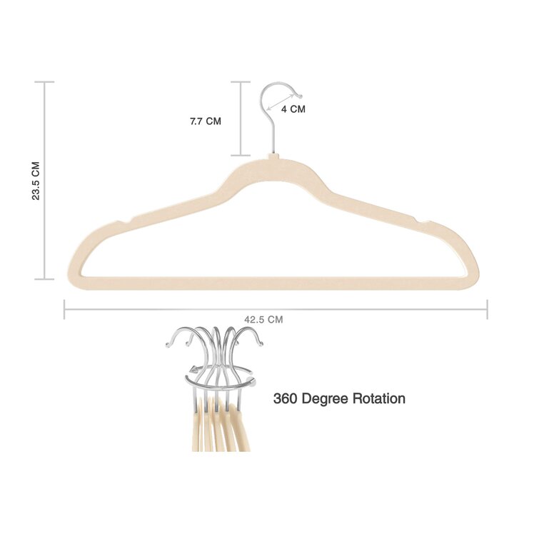 Rebrilliant Velvet Hangers, Non Slip Standard Clothes Hanger Set