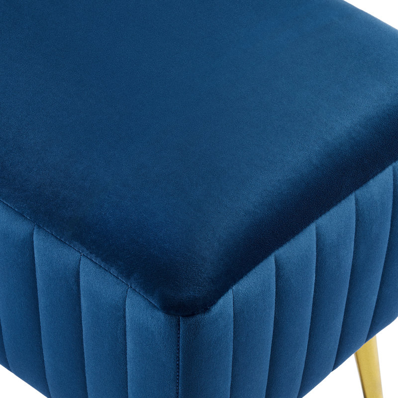 Lit tapissier et banc d'entrée Cayley-Jade, H 16 po x l 46 po x P 15,70 po, Bleu