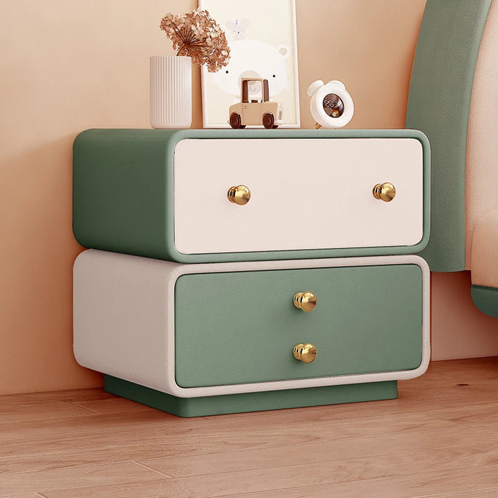 Monigue Luxury Bedroom Bedside Table Drawers Modern Living Room Home, Green/White
