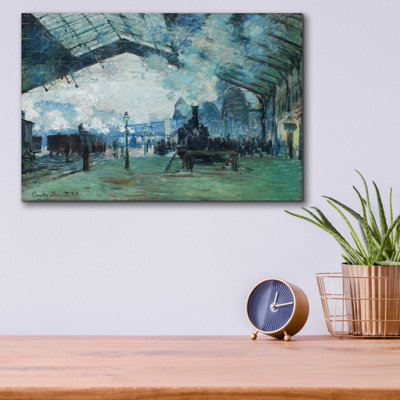 «Ariival of the Normandy Train» par Claude Monet, art mural en verre acrylique