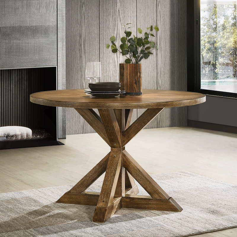 Table de salle à manger Cross-Buck, Brun