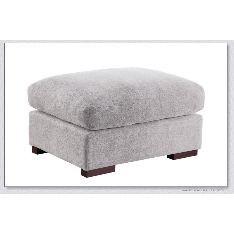 Tatman Linen Blend Sectional With 2 Ottomans, Light Gray Linen