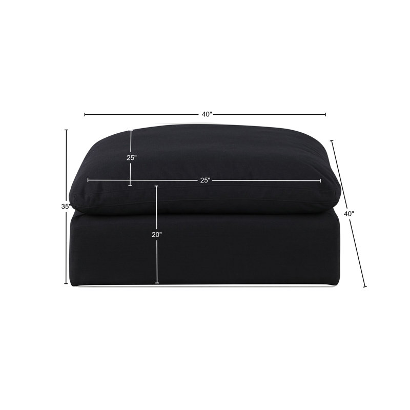 Repose-pieds standard de 40 po de largeur, Tissu texturé en lin noir