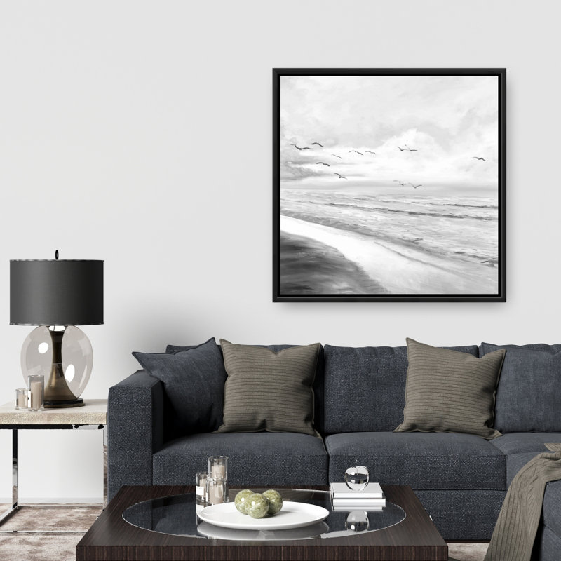 "Coucher de soleil tropical monochrome" sur toile, H 36 po x l 36 po