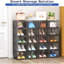 Shoe Storage Box, 6 Pcs Shoe Box Clear Plastic Stackable, Sturdy Foldable Shoe Organizer Containers With Magnetic Door-1687803124